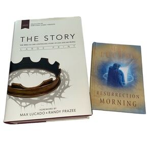Max Lucado The Story & Resurrection Morning books large print NKJV hardbacks